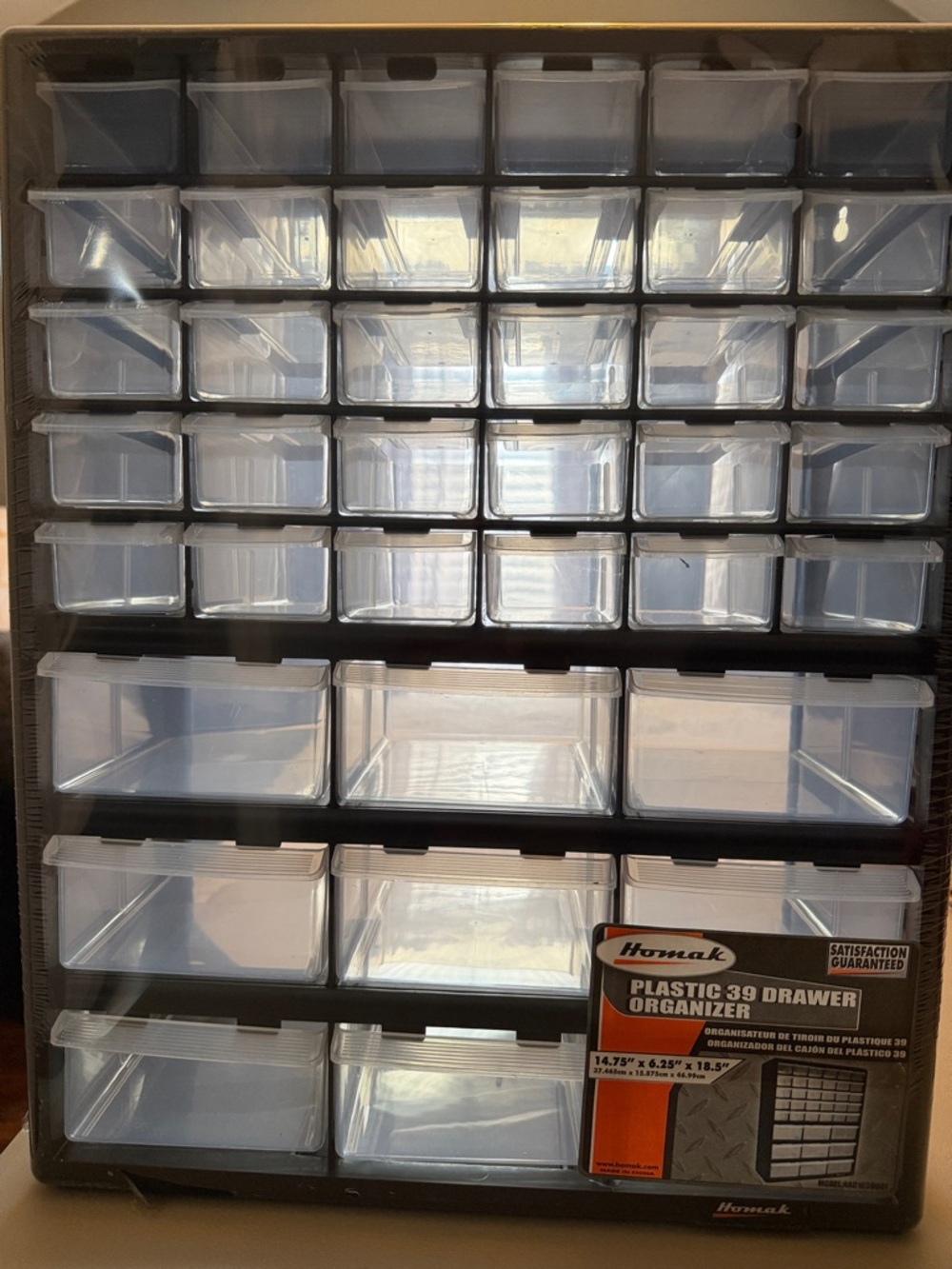 Clear Plastic 30-Drawer Storage Organizer - Clear/Black
